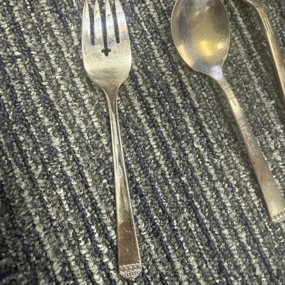 48 Pcs Oneida Surf Club Silver Plate 1881 Rogers Ltd Silverware Flatware Vintage